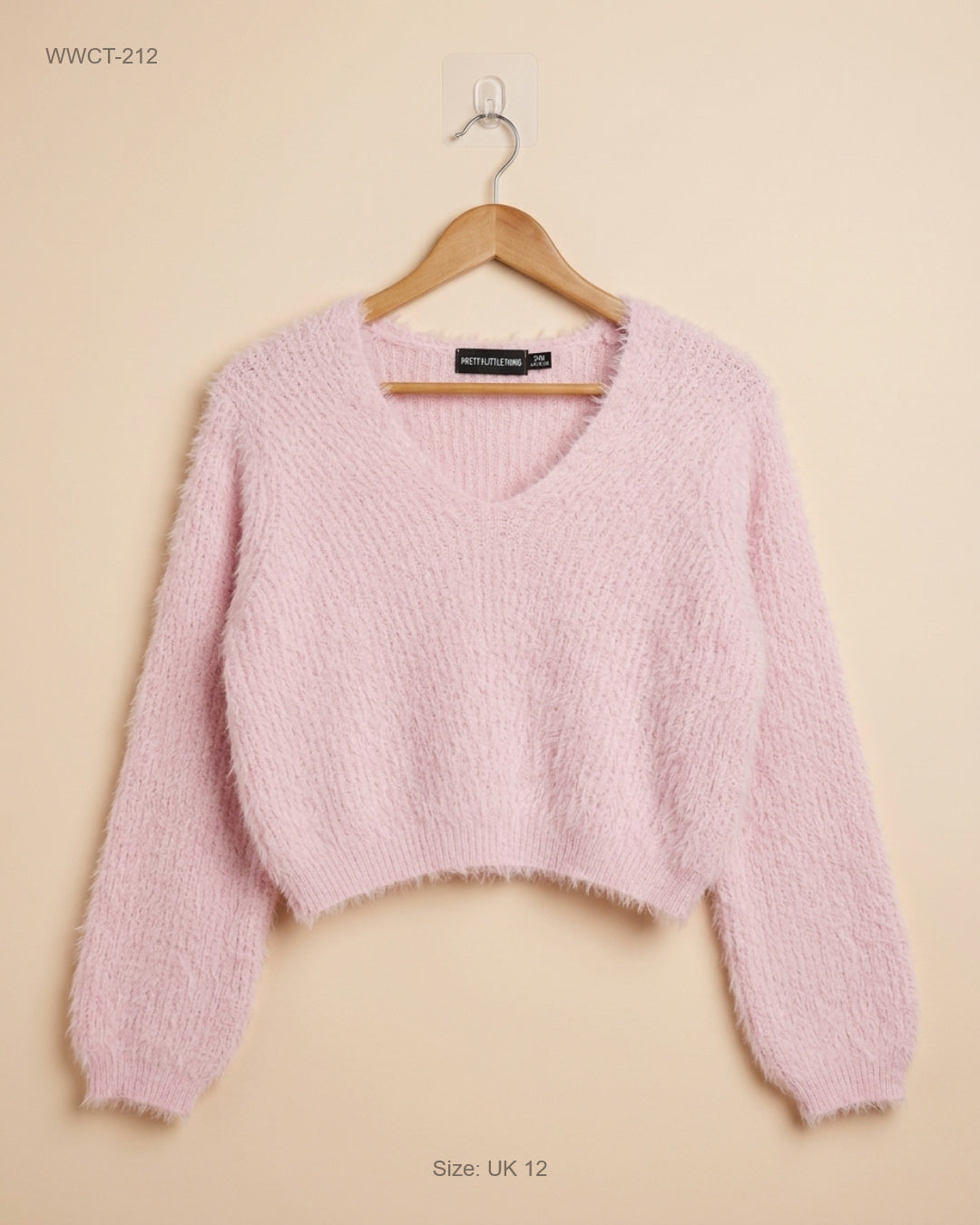 Preloved Premium Women Winter Crop Tops by PRETTY LITTLE THING, PInk Polyester for Women - OTS Thrift Shop Karachi Pakistan