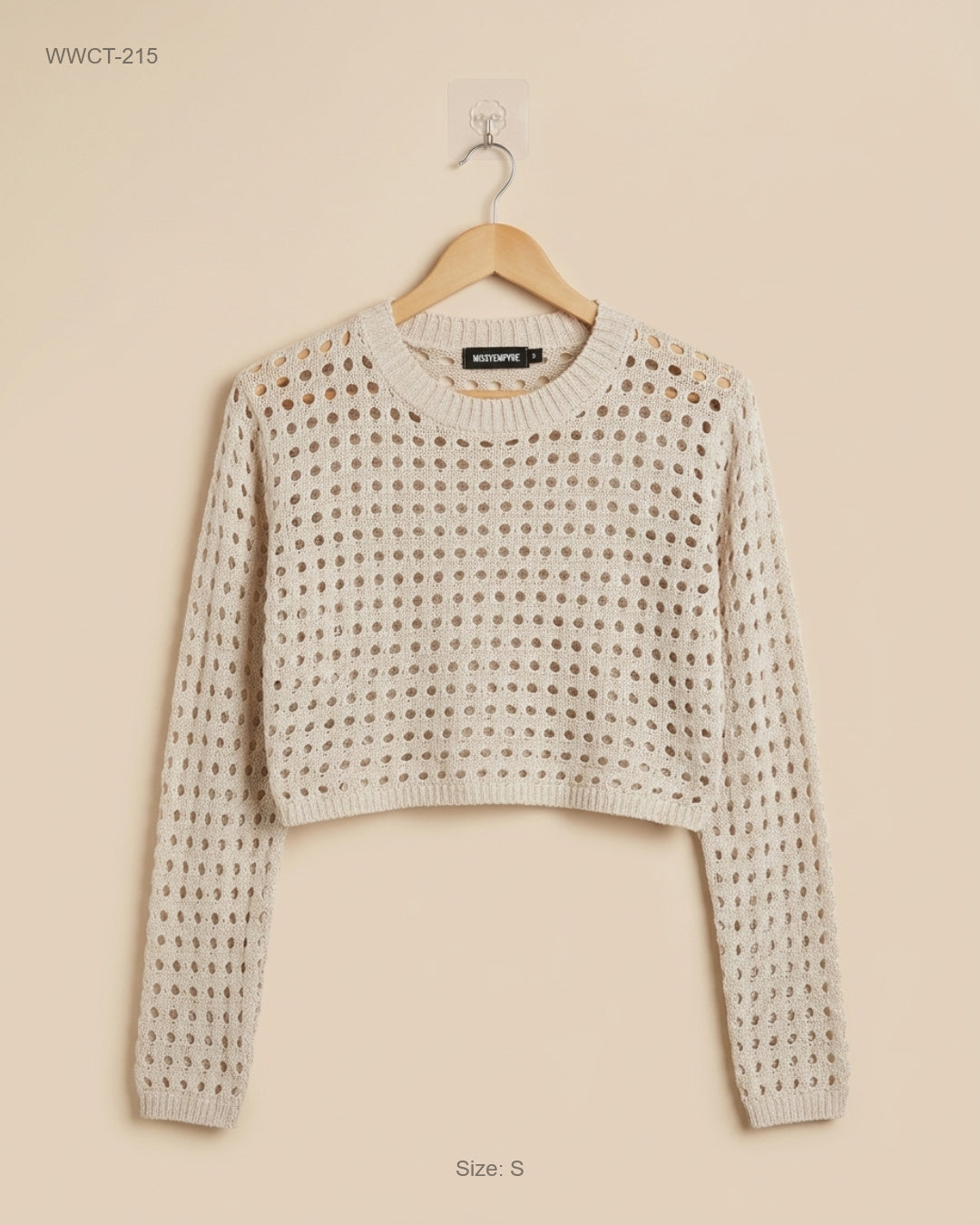 Premium Condition Women Winter Crop Tops | Preloved Missy Empire | Beige Polyester | Thrift Shop for Women Lahore Pakistan | OTS