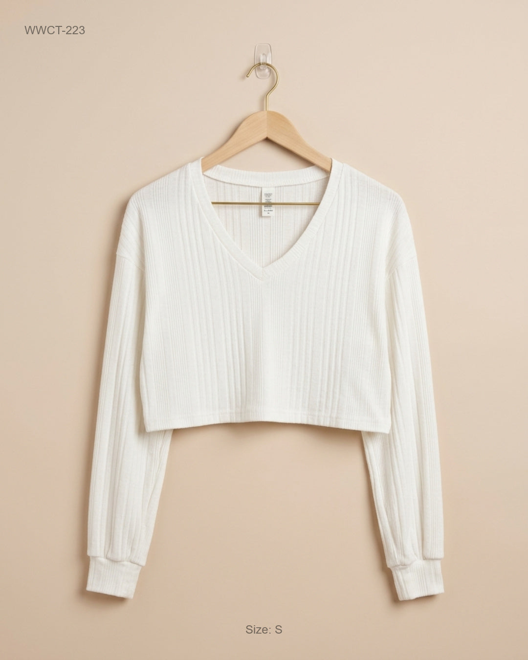 Women Winter Crop Tops | SHEIN | Preloved Branded | OffWhite Polyester | Excellent | OTS Thrift Store Islamabad Pakistan