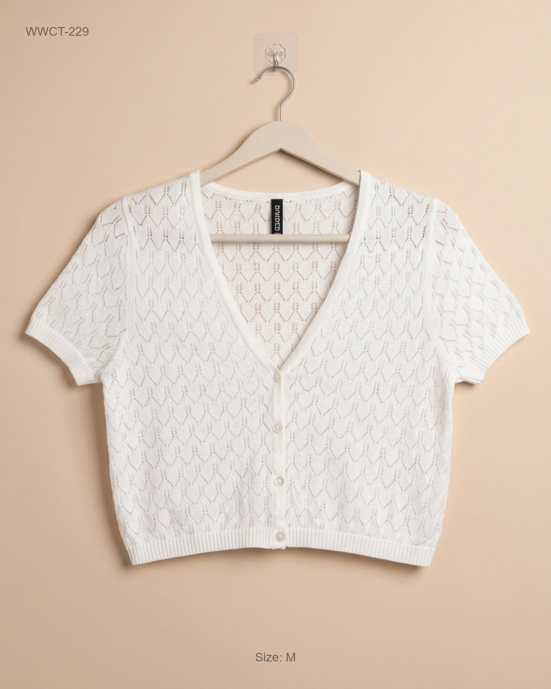 UK Imported secondhand Women Winter Crop Tops - H&M brand, OffWhite Polyester, Premium condition, for Women - Online Thrift Store Karachi Pakistan