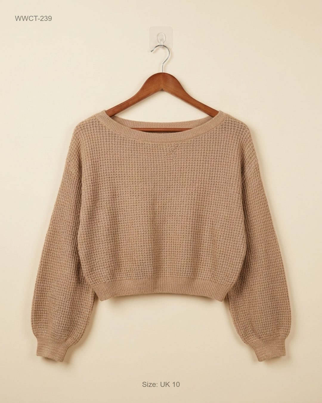 UK Imported secondhand Women Winter Crop Tops - ASOS brand, Camel Acrylic, Premium condition, for Women - Online Thrift Store Peshawar Pakistan