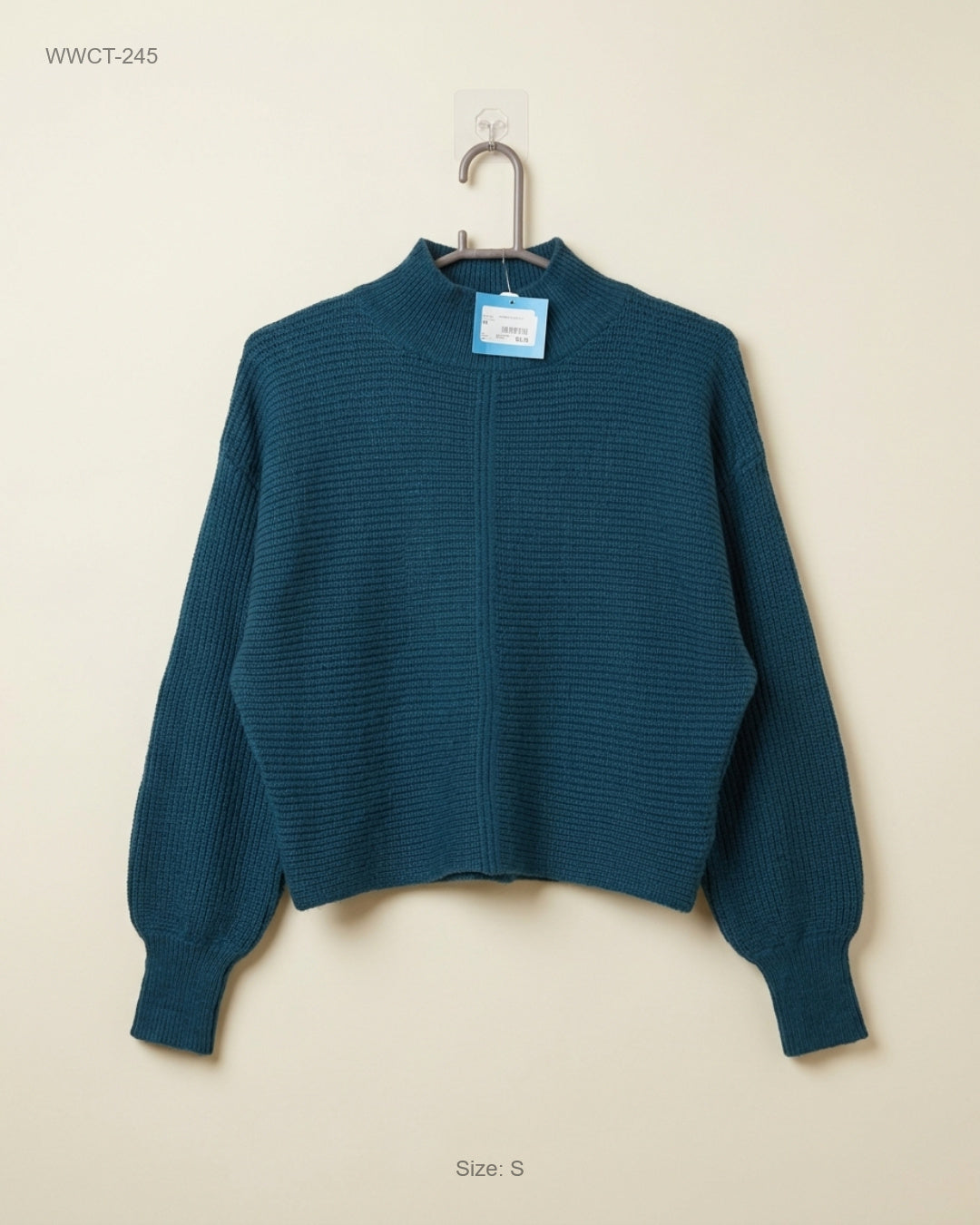 UK Imported secondhand Women Winter Crop Tops - SHEIN brand, Teal Polyester, Premium Plus condition, for Women - Online Thrift Store Lahore Pakistan