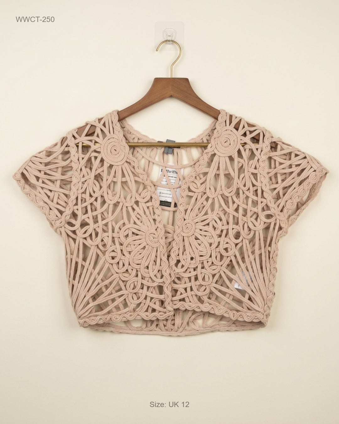 Premium Condition Women Winter Crop Tops | Preloved Bandolera | Beige Cotton | Thrift Shop for Women Karachi Pakistan | OTS