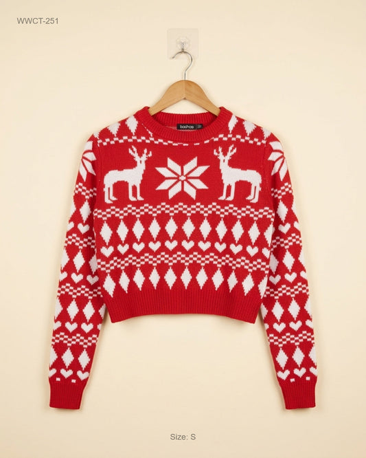UK Imported secondhand Women Winter Crop Tops - Boohoo brand, Multi Polyester, Premium condition, for Women - Online Thrift Store Karachi Pakistan