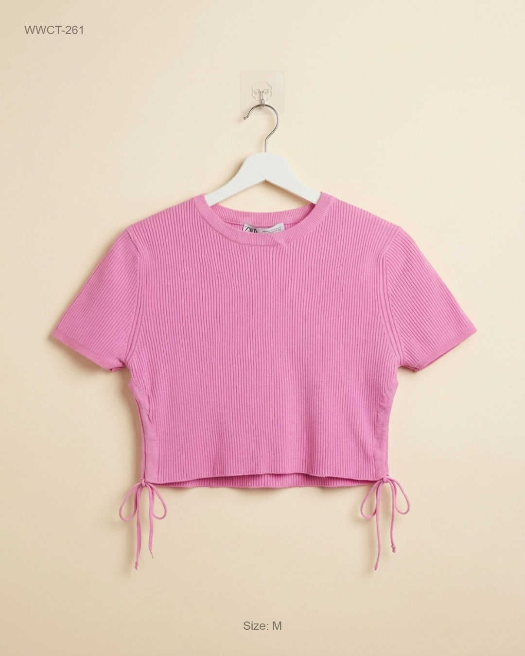 Women Winter Crop Tops | Zara | Preloved Branded | Pink Viscose | Premium | OTS Thrift Store Peshawar Pakistan