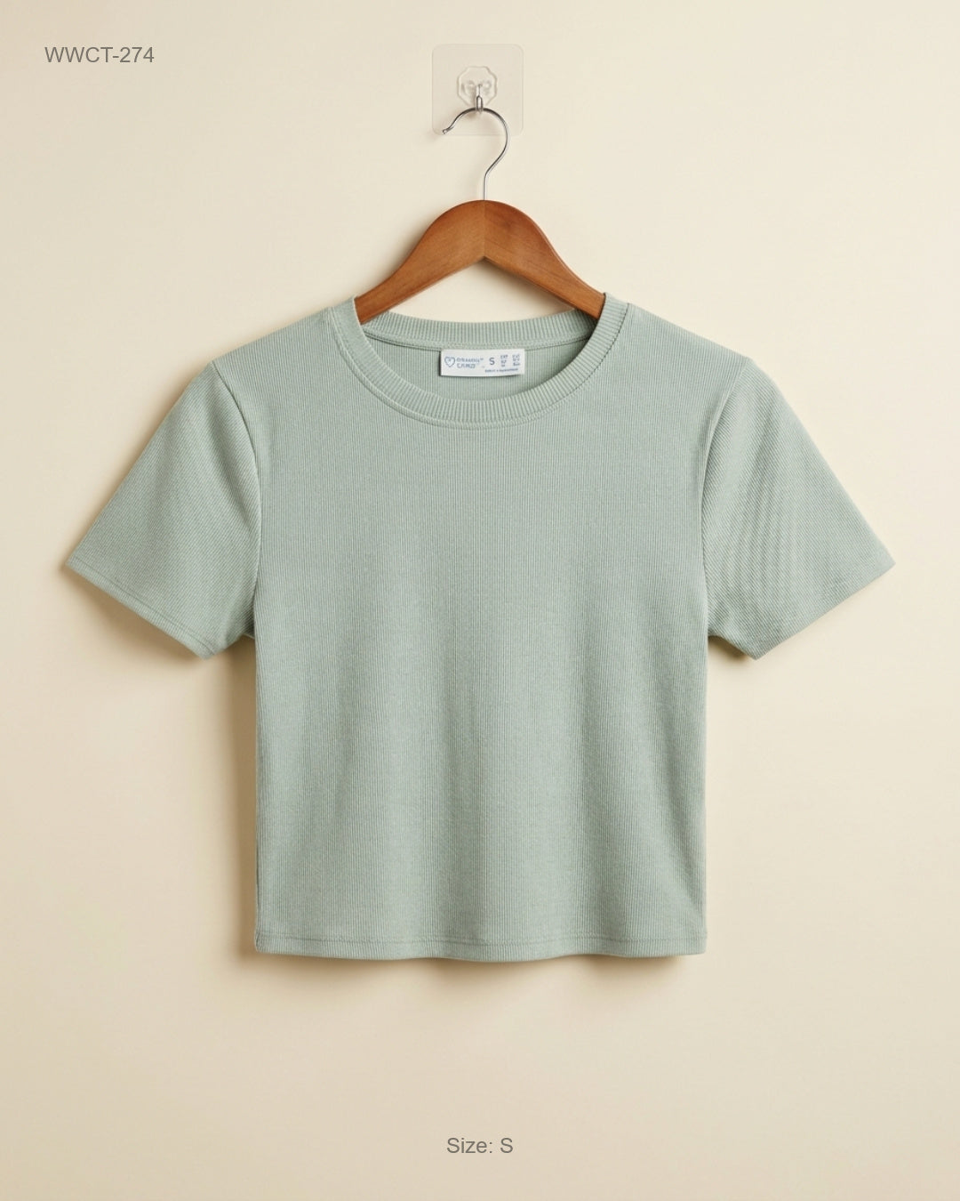 Shop Premium Women Winter Crop Tops by Primark | Preloved Branded Clothes | Mint Green Cotton | Women | OTS Thrift Store Karachi Pakistan