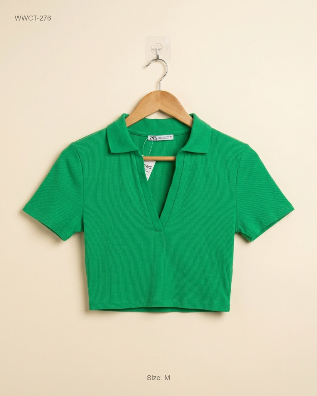 UK Imported secondhand Women Winter Crop Tops - Zara brand, Parrot Cotton, Premium condition, for Women - Online Thrift Store Islamabad Pakistan