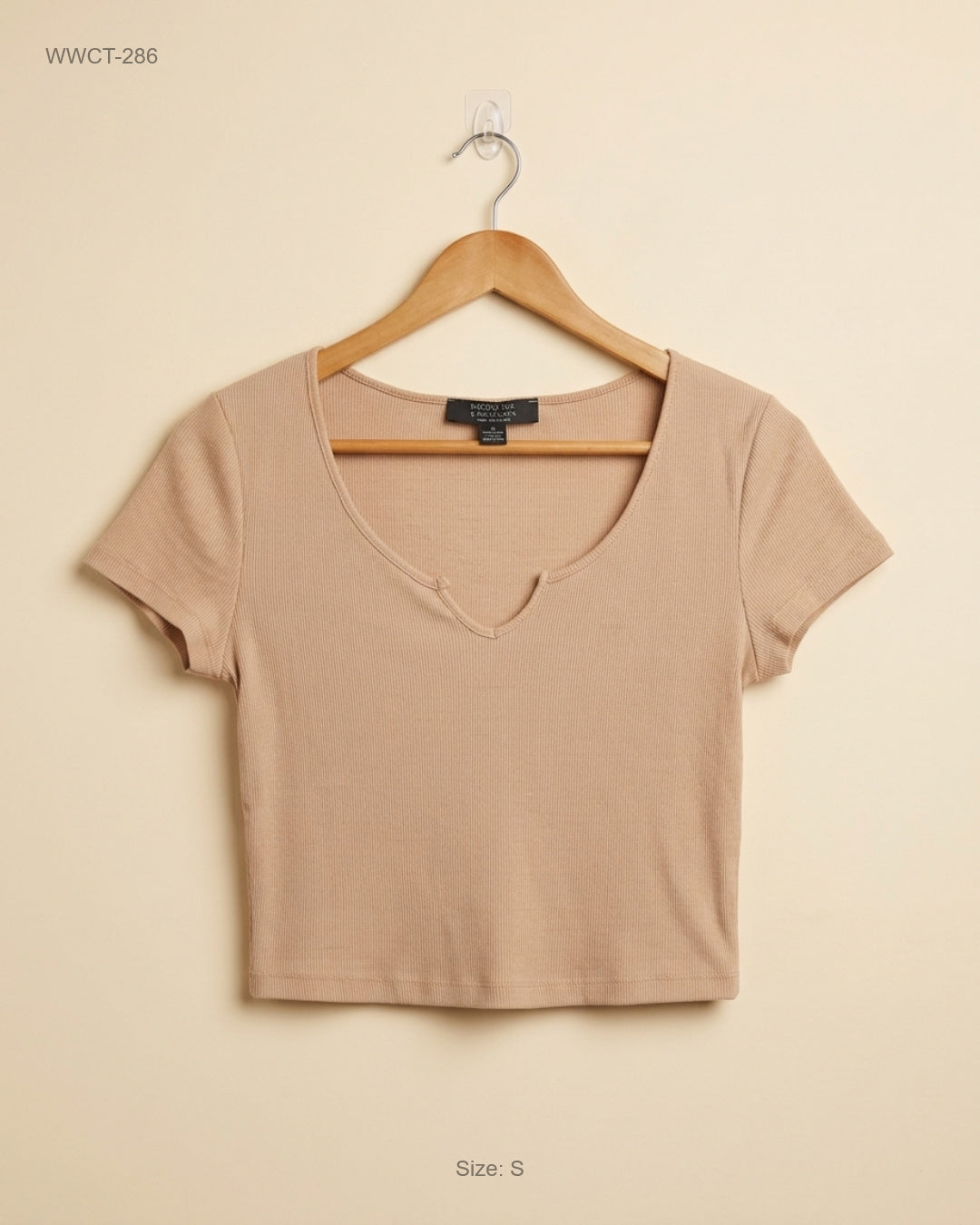 UK Imported secondhand Women Winter Crop Tops - Primark brand, Beige Viscose, Excellent condition, for Women - Online Thrift Store Islamabad Pakistan