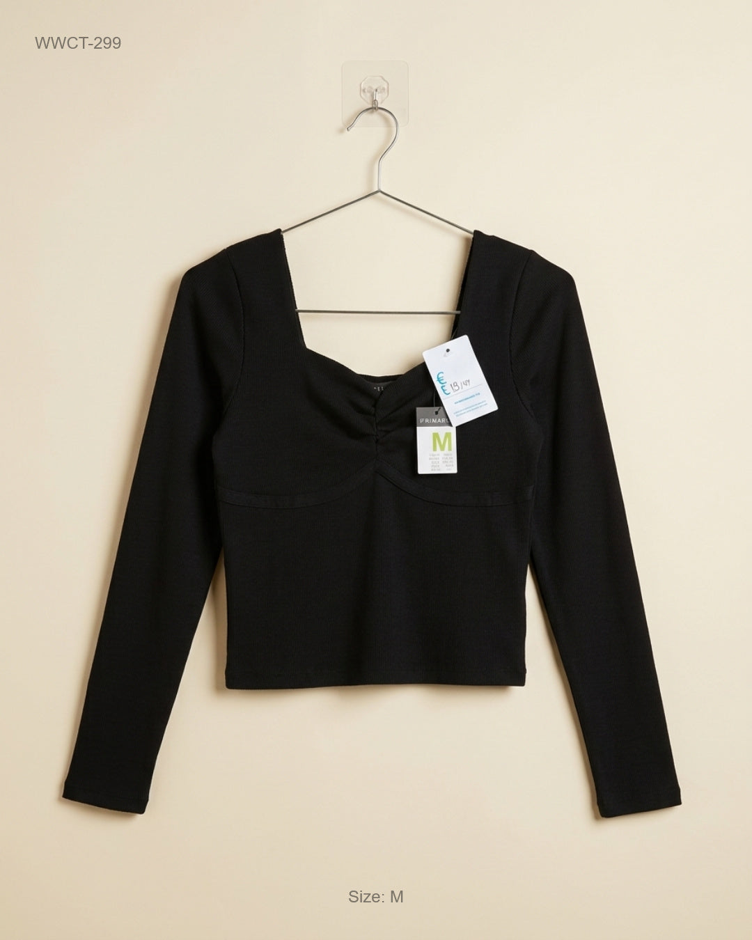 Women Winter Crop Tops | Primark | Preloved Branded | Black Polyester | Premium Plus | OTS Thrift Store Lahore Pakistan