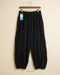 Cut Label (WWT-368) Wide-Leg Textured Trousers